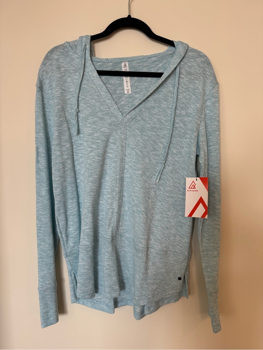 Ripzone Women's Light Blue V-Neck Hoodie Sweatshirt